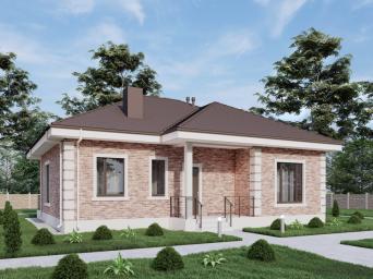 Одноэтажный дом с террасой и тремя спальнями